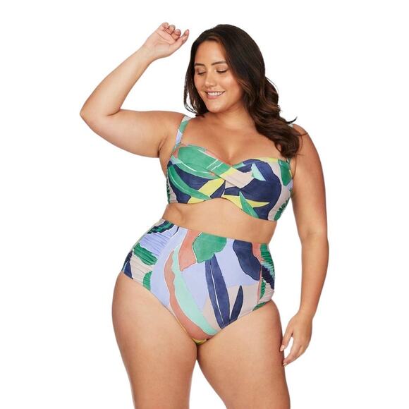 NWT! Artesands L'Avana Multi Botticelli Bandeau Bikini Top - Size 16 - Picture 2 of 13